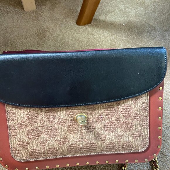 COACH MADISON MD SHOULDER BAG TEA ROSE TURNLOCK RIVETS - Picture 5 of 8